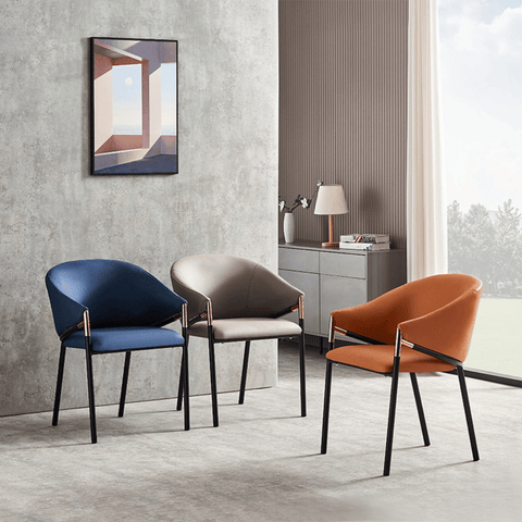 Peaks Modern Leather Upholstered Dining Room Armchair