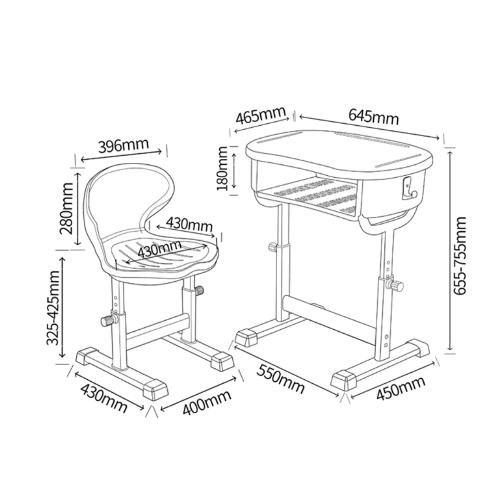 Pebble Kindergarten Student Round Desk and Chair Set