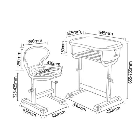 Pebble Kindergarten Student Round Desk and Chair Set