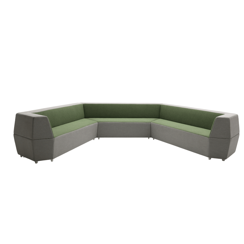 Peninsula Classroom U-Shaped Modular Sectional Sofa with Bar Table