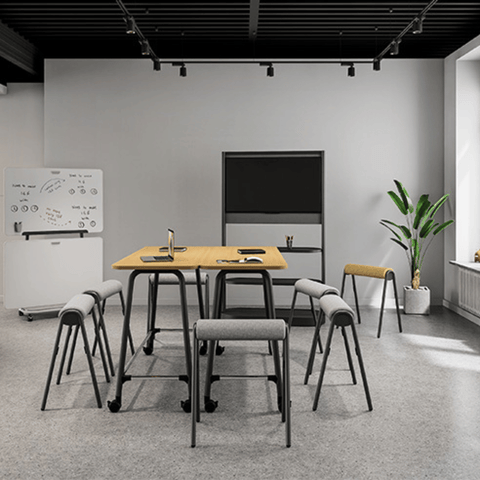 Perch Modern Fabric Office Stackable Leaning High Stool