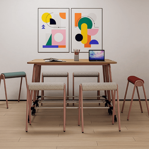 Perch Modern Fabric Office Stackable Leaning High Stool