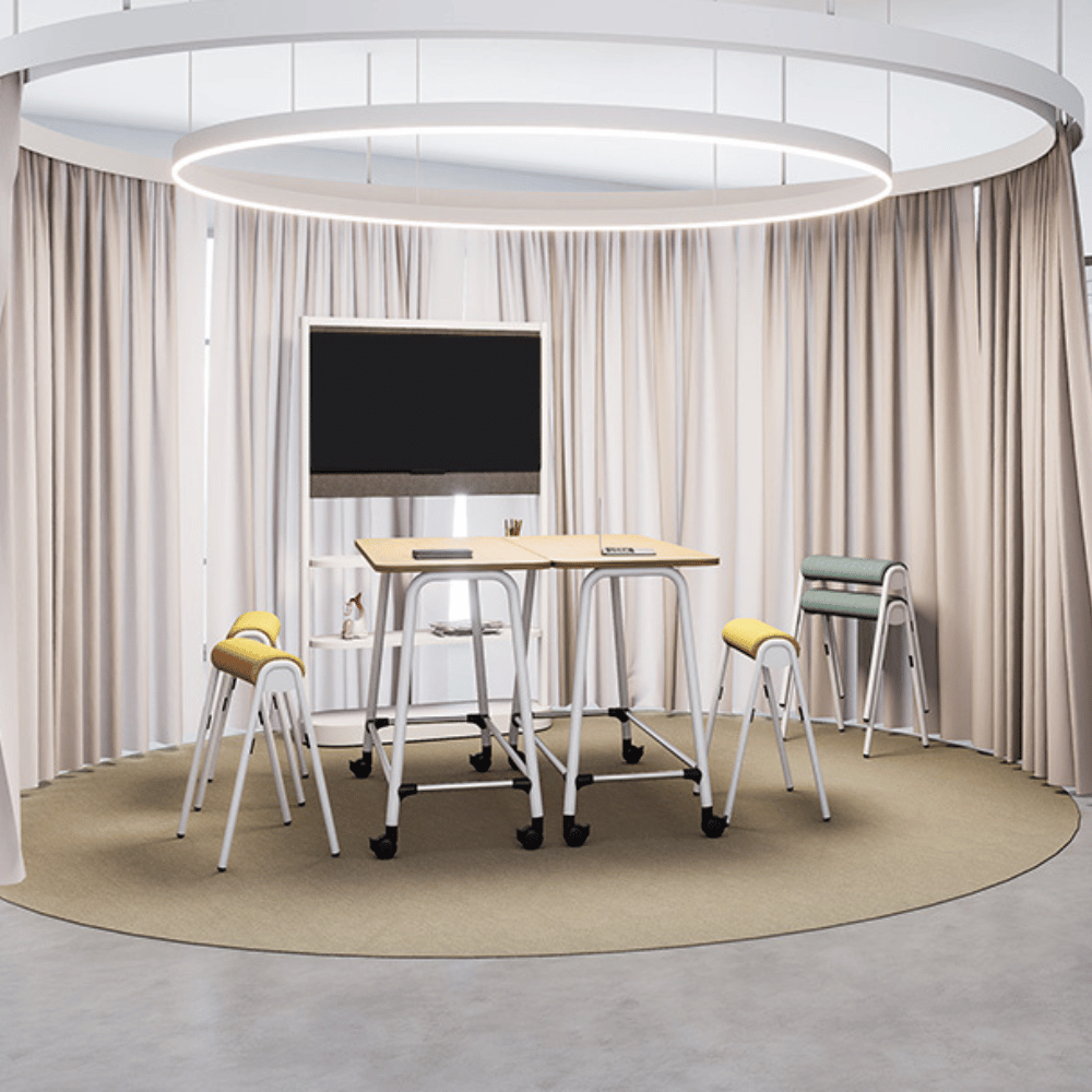 Perch Modern Fabric Office Stackable Leaning High Stool