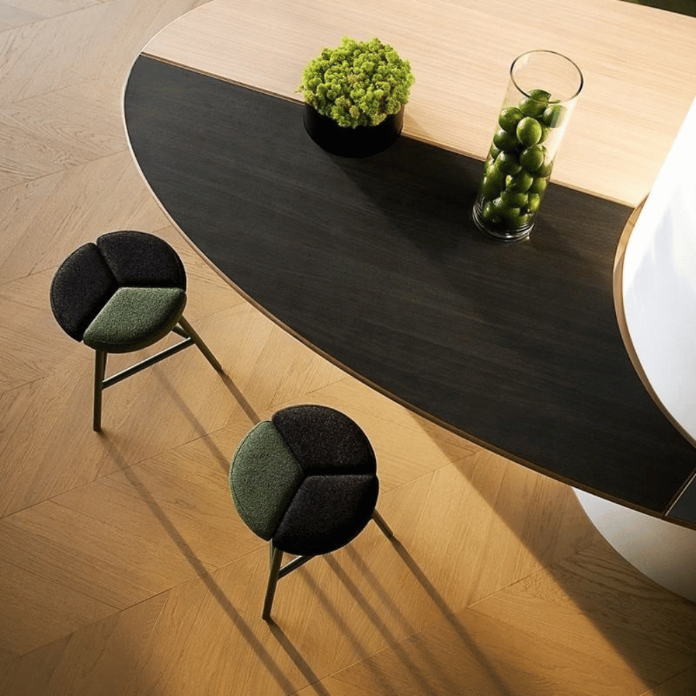 Petal Fabric High Barstool Chair