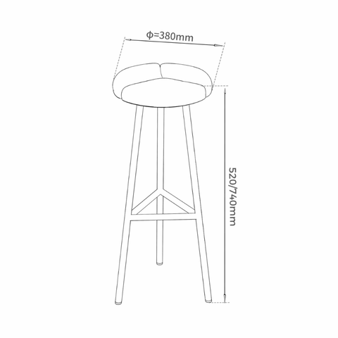 Petal Fabric High Barstool Chair