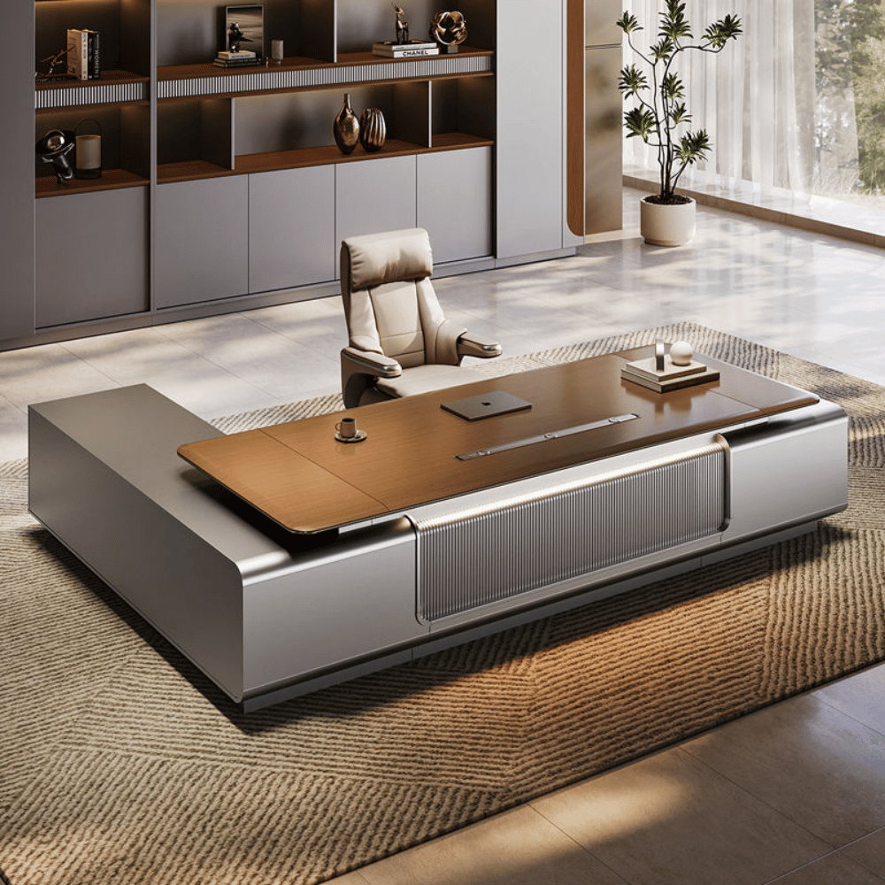 Phantom-A Grand Luxury Executive Desk with Side Return Cabinet
