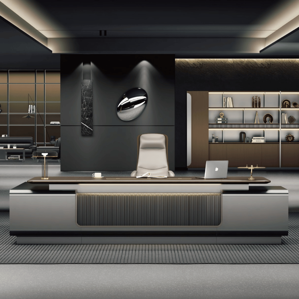 Phantom-A Grand Luxury Executive Desk with Side Return Cabinet