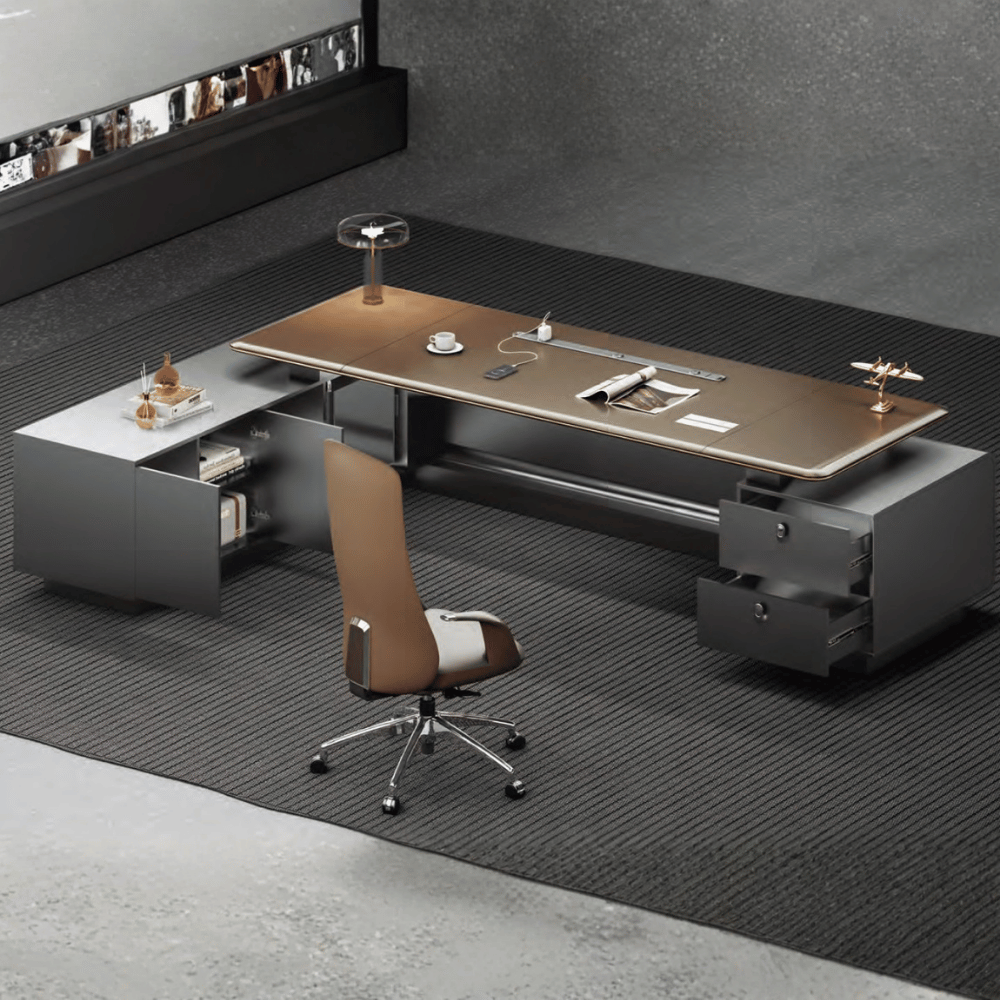 Phantom-A Grand Luxury Executive Desk with Side Return Cabinet