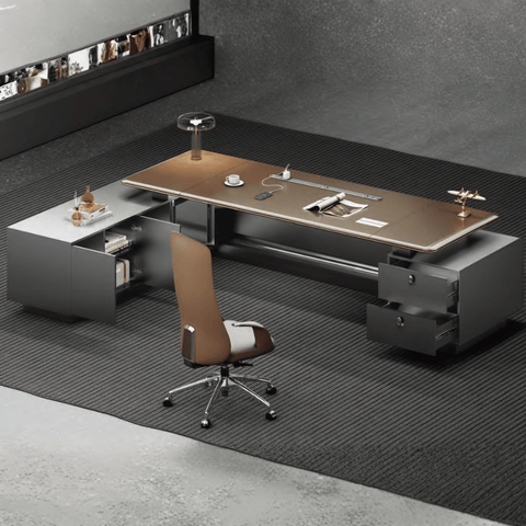 Phantom-A Grand Luxury Executive Desk with Side Return Cabinet