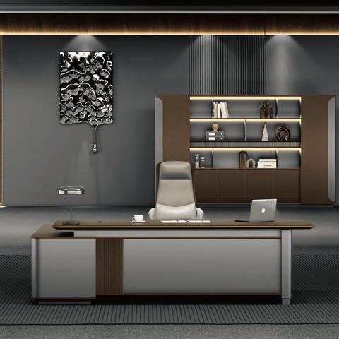 Phantom-B Grand Luxury Executive Desk with Side Return Cabinet