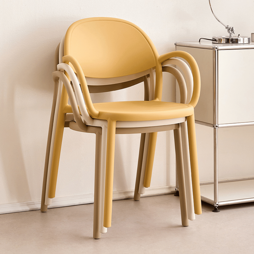 Phoebe Modern Curved Stackable Plastic Armchair