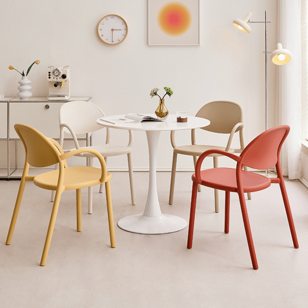 Phoebe Modern Curved Stackable Plastic Armchair