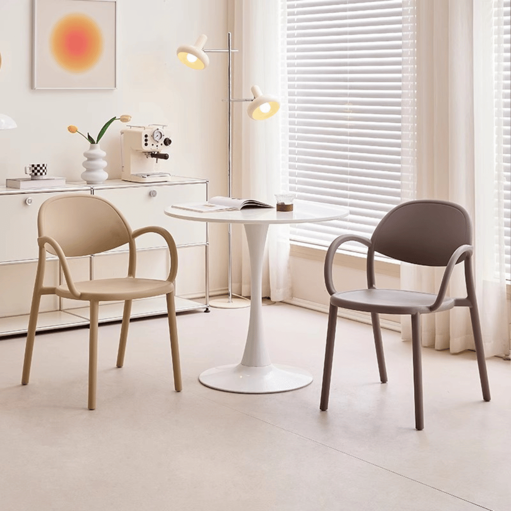 Phoebe Modern Curved Stackable Plastic Armchair