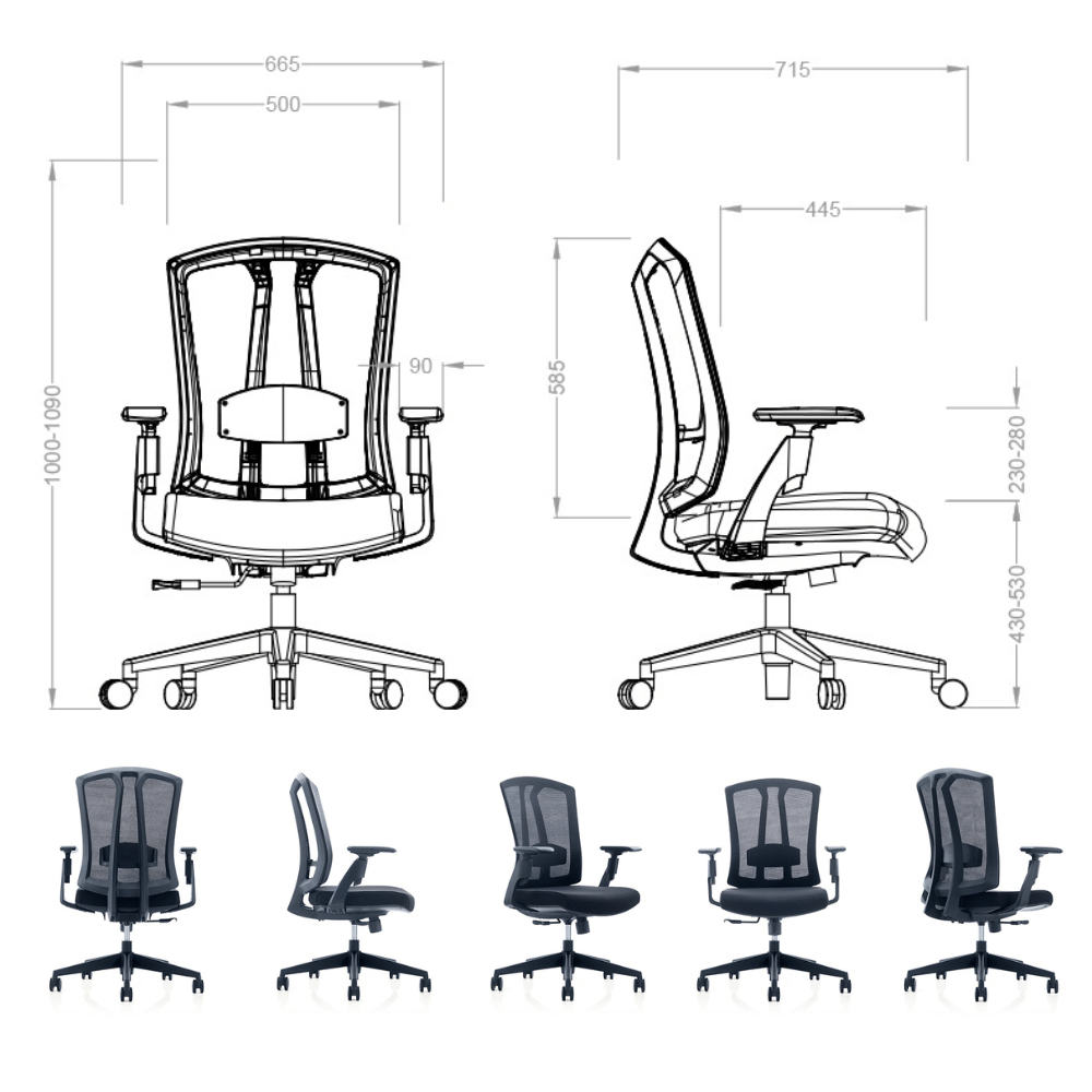 Pillar-M Mid Back Advance Ergonomic Office Chair