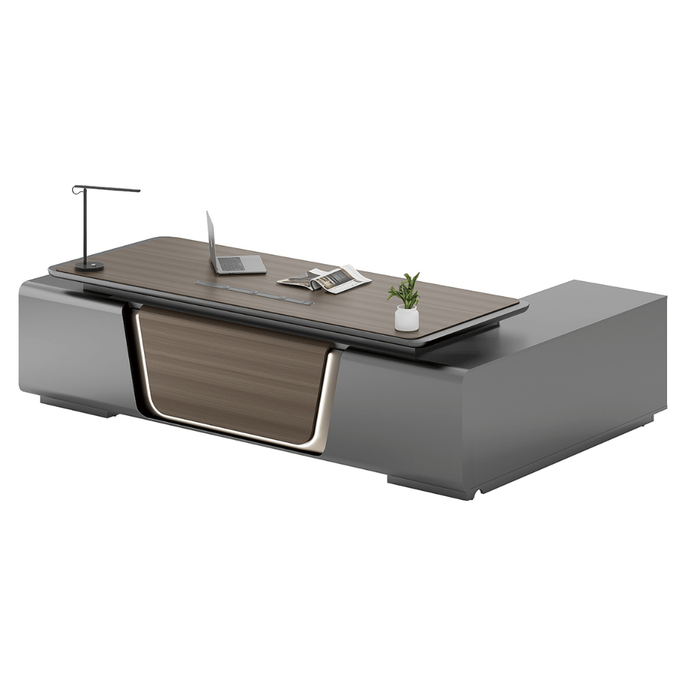 Pinnacle-B Modern Luxury CEO Office Advance Executive Desk with Side Return Cabinet