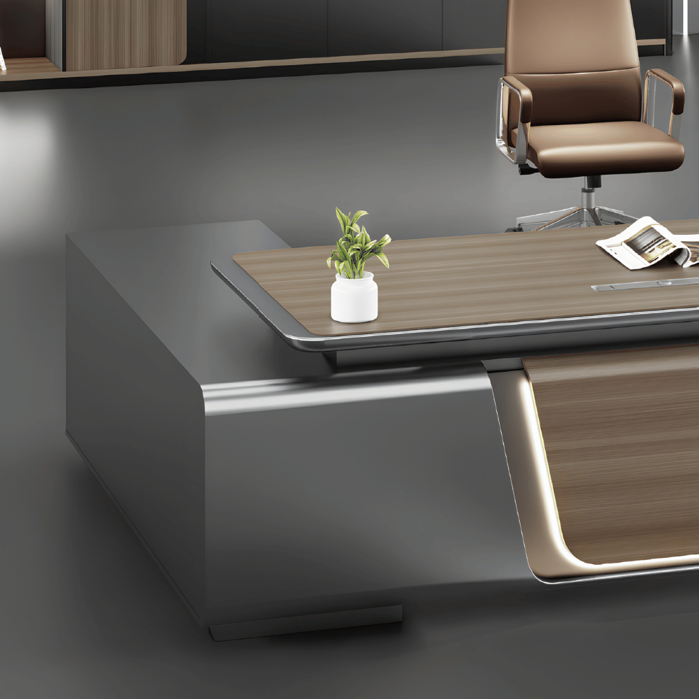 Pinnacle-B Modern Luxury CEO Office Advance Executive Desk with Side Return Cabinet