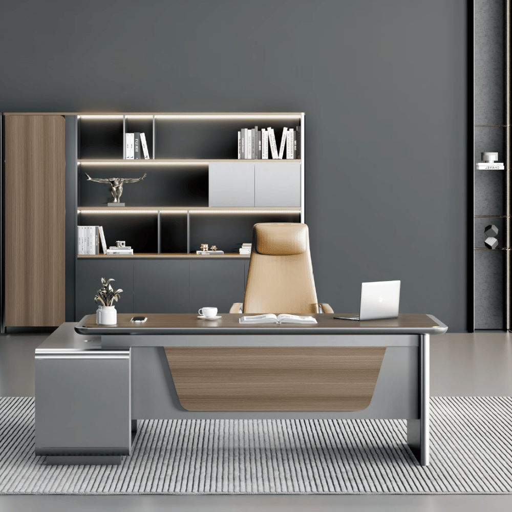 Pinnacle-C Modern Office Advance Executive Desk with Side Return Cabinet