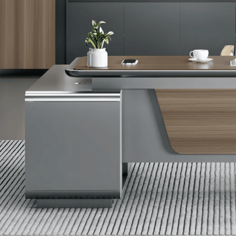 Pinnacle-C Modern Office Advance Executive Desk with Side Return Cabinet