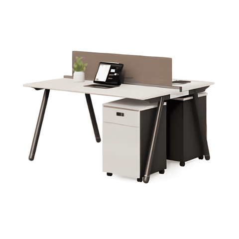 Pioneer-A Office Desk Workbench with Pedestal Drawers - Gavisco Premium Office Furniture