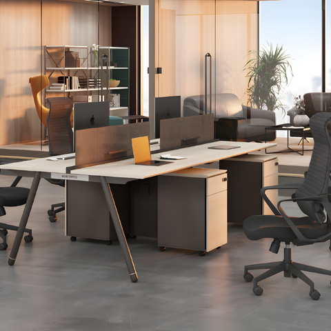 Pioneer-A Office Desk Workbench with Pedestal Drawers - Gavisco Premium Office Furniture