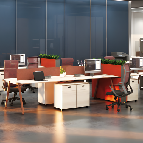 Pioneer-A Office Desk Workbench with Pedestal Drawers - Gavisco Premium Office Furniture