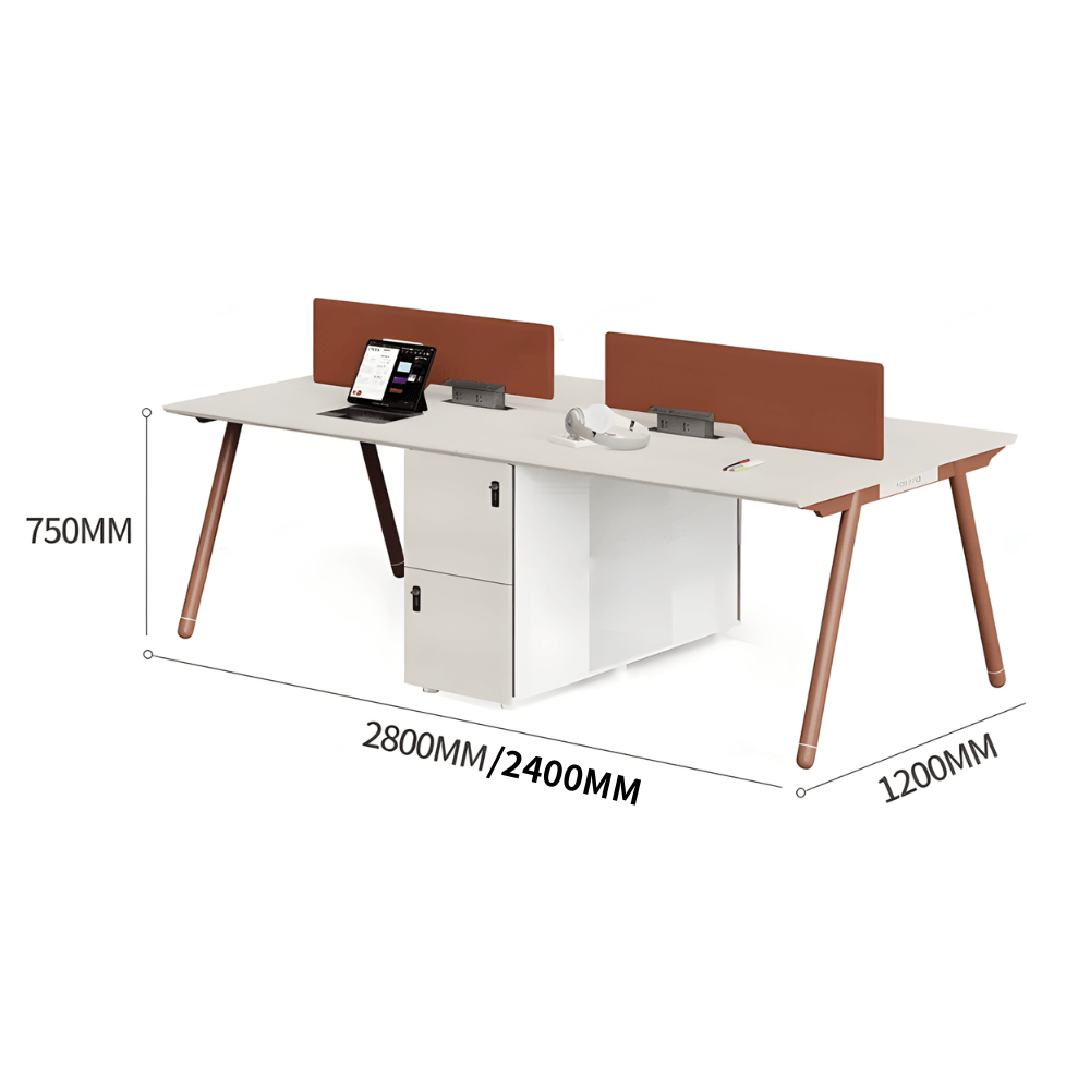 Pioneer-B Office Desk Workbench with Side Storage Cabinet - Gavisco Premium Office Furniture