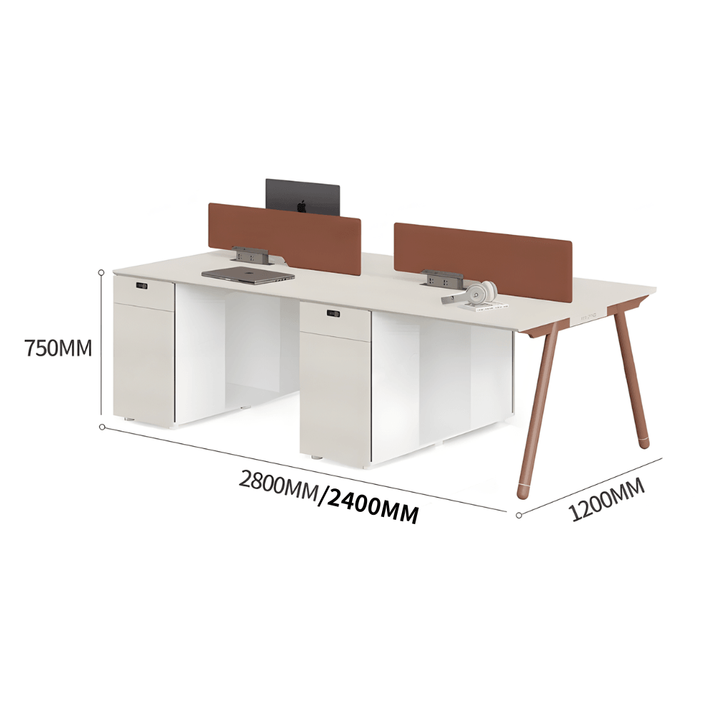 Pioneer-B Office Desk Workbench with Side Storage Cabinet - Gavisco Premium Office Furniture