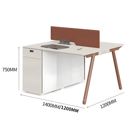 Pioneer-B Office Desk Workbench with Side Storage Cabinet - Gavisco Office Furniture