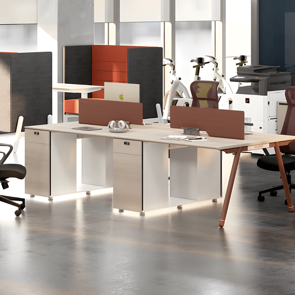 Pioneer-B Office Desk Workbench with Side Storage Cabinet - Gavisco Premium Office Furniture