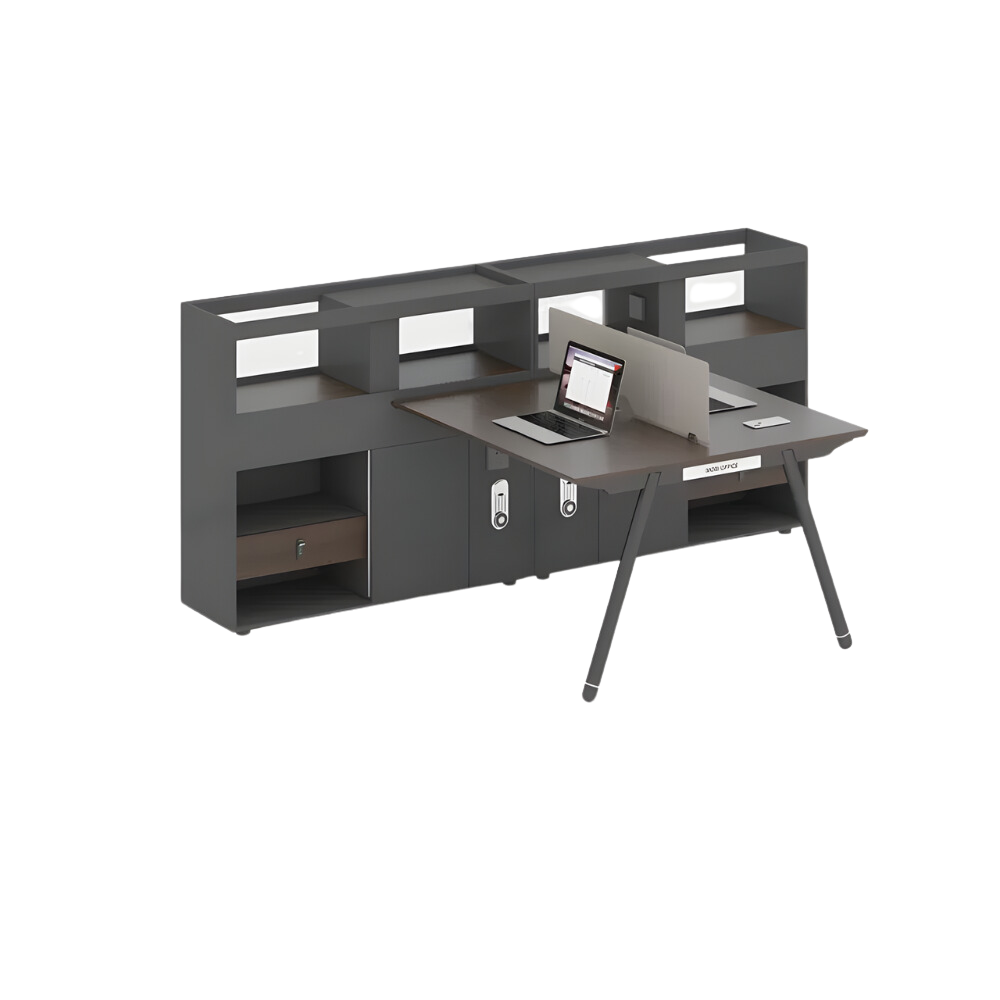 Pioneer-D Office Desk Workbench with Tall Side Storage Cabinet - Gavisco Premium Office Furniture