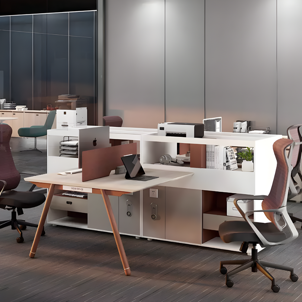 Pioneer-D Office Desk Workbench with Tall Side Storage Cabinet - Gavisco Premium Office Furniture