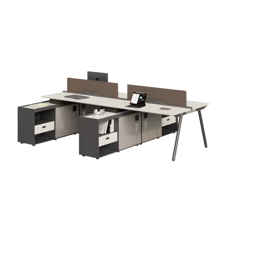 Pioneer-C Office Desk Workbench with Extra Long Side Table Storage Cabinet - Gavisco Premium Office Furniture