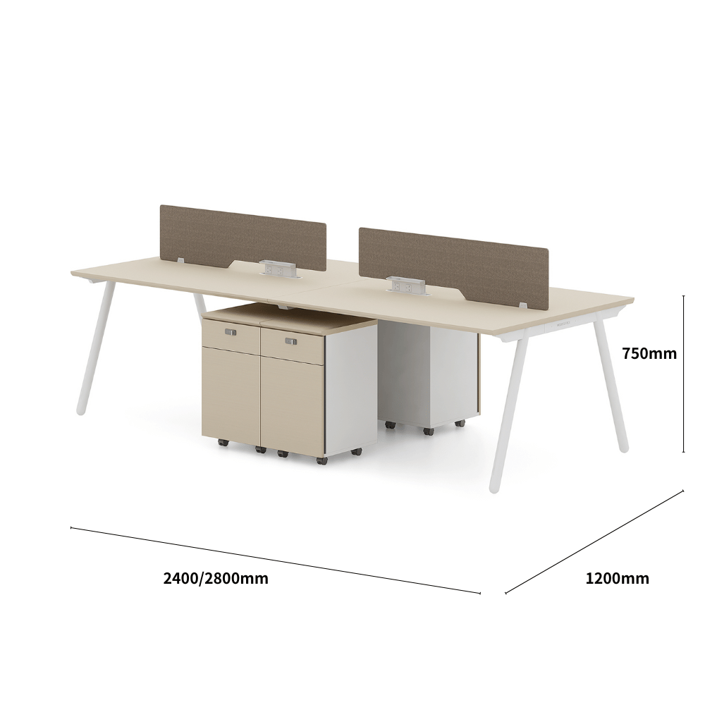 Pioneer2-A Metal Frame Office Desk Workstation with Mobile Pedestal