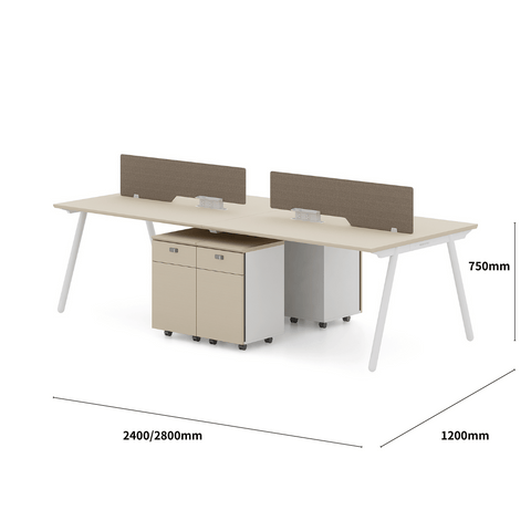 Pioneer2-A Metal Frame Office Desk Workstation with Mobile Pedestal