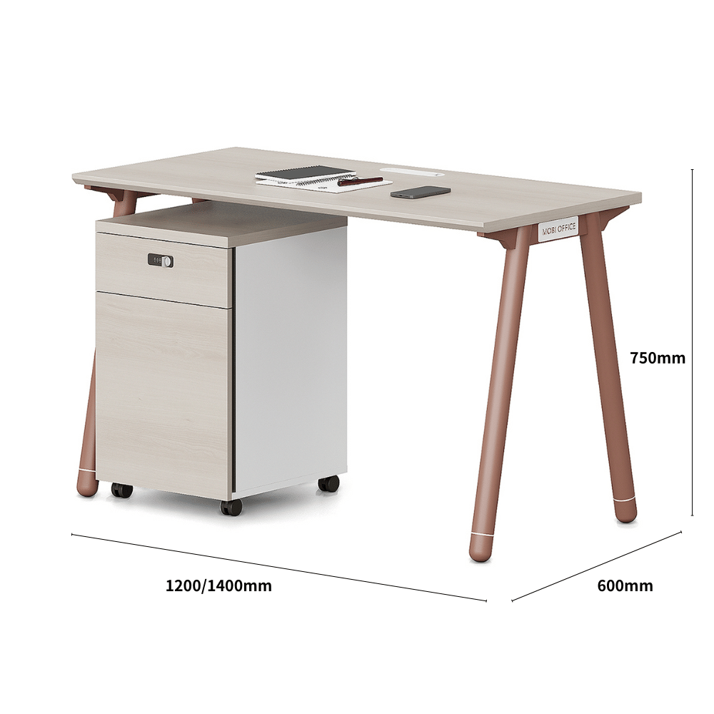 Pioneer2-A Metal Frame Office Desk Workstation with Mobile Pedestal