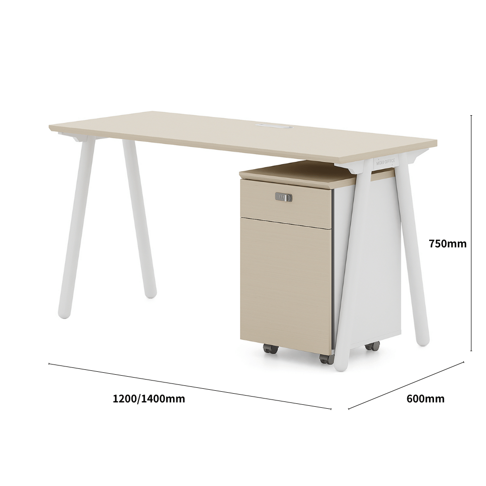 Pioneer2-A Metal Frame Office Desk Workstation with Mobile Pedestal