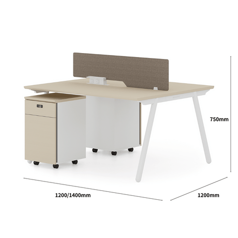 Pioneer2-A Metal Frame Office Desk Workstation with Mobile Pedestal