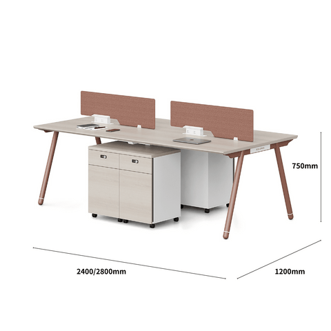 Pioneer2-A Metal Frame Office Desk Workstation with Mobile Pedestal