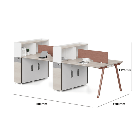 Pioneer2-D Metal Frame Office Desk Workstation with Tall Partition Cabinet