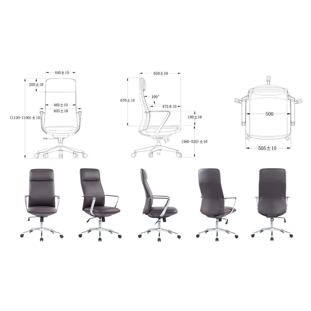 Pieces High Back Leather Office Executive Chair - Gavisco Office Furniture