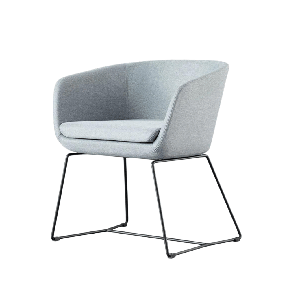 Pitch Minimalist Modern Sled Base Office Lounge Armchair - Gavisco Office Furniture