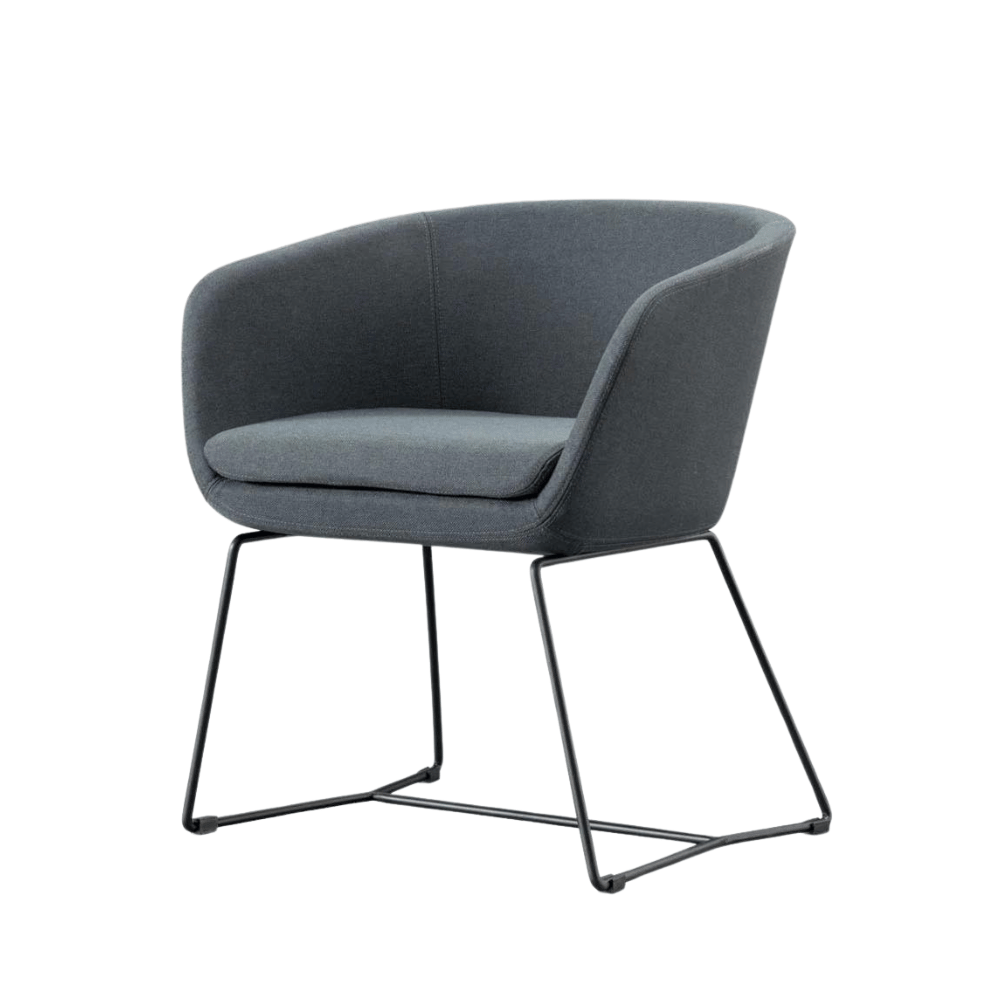 Pitch Minimalist Modern Sled Base Office Lounge Armchair - Gavisco Office Furniture