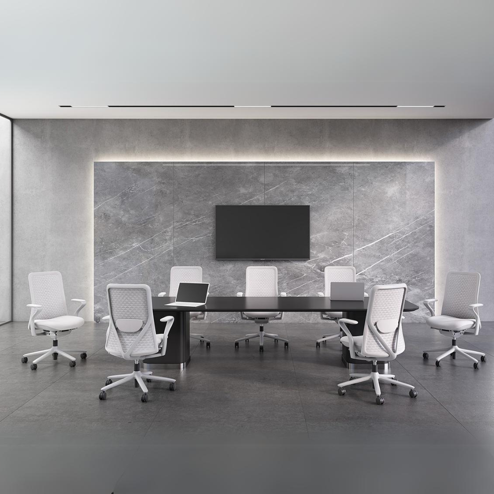Poly Mid Back Modern Fabric Ergonomic Office Chair - Gavisco Premium Office Furniture