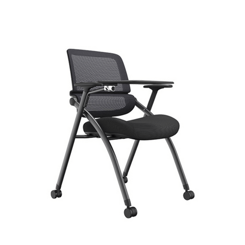 Power-B Double Back Stackable Training Chair with Wheels and Writing Board