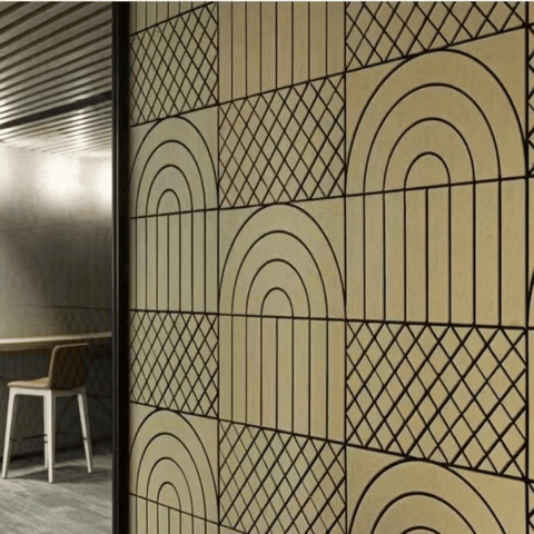 PP02 Patterned Decorative PET Polyester Acoustic Wall Panel