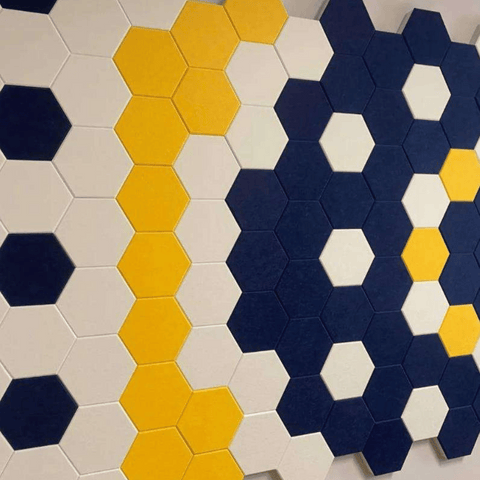 PP03 Hexagon Decorative PET Polyester Acoustic Wall Panel