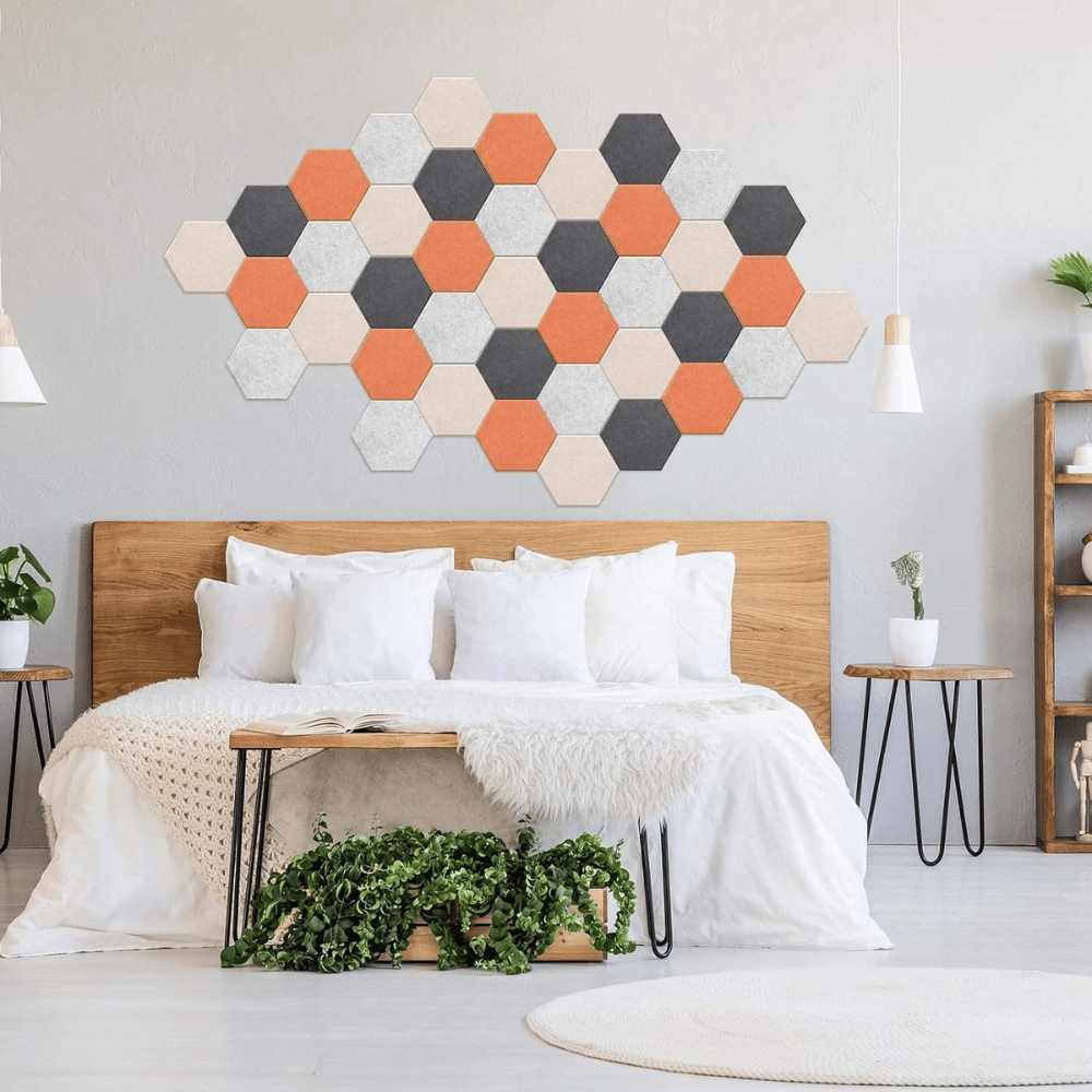 PP03 Hexagon Decorative PET Polyester Acoustic Wall Panel