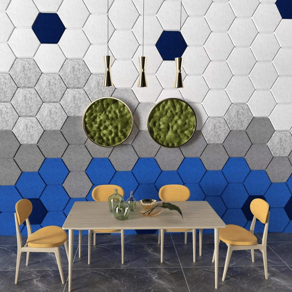 PP03 Hexagon Decorative PET Polyester Acoustic Wall Panel