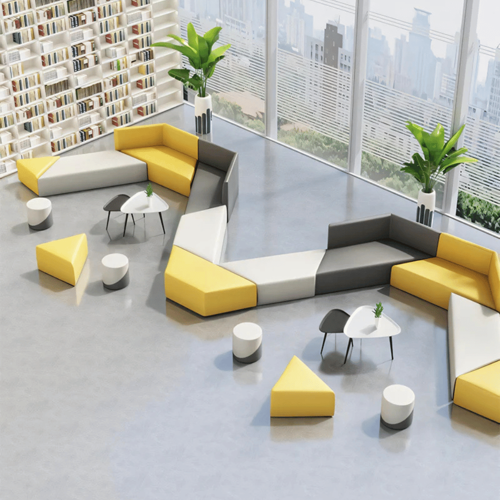 Prism Modern Minimalist Modular Sectional Lounge Sofa Bench