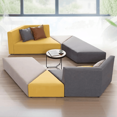 Prism Modern Minimalist Modular Sectional Lounge Sofa Bench